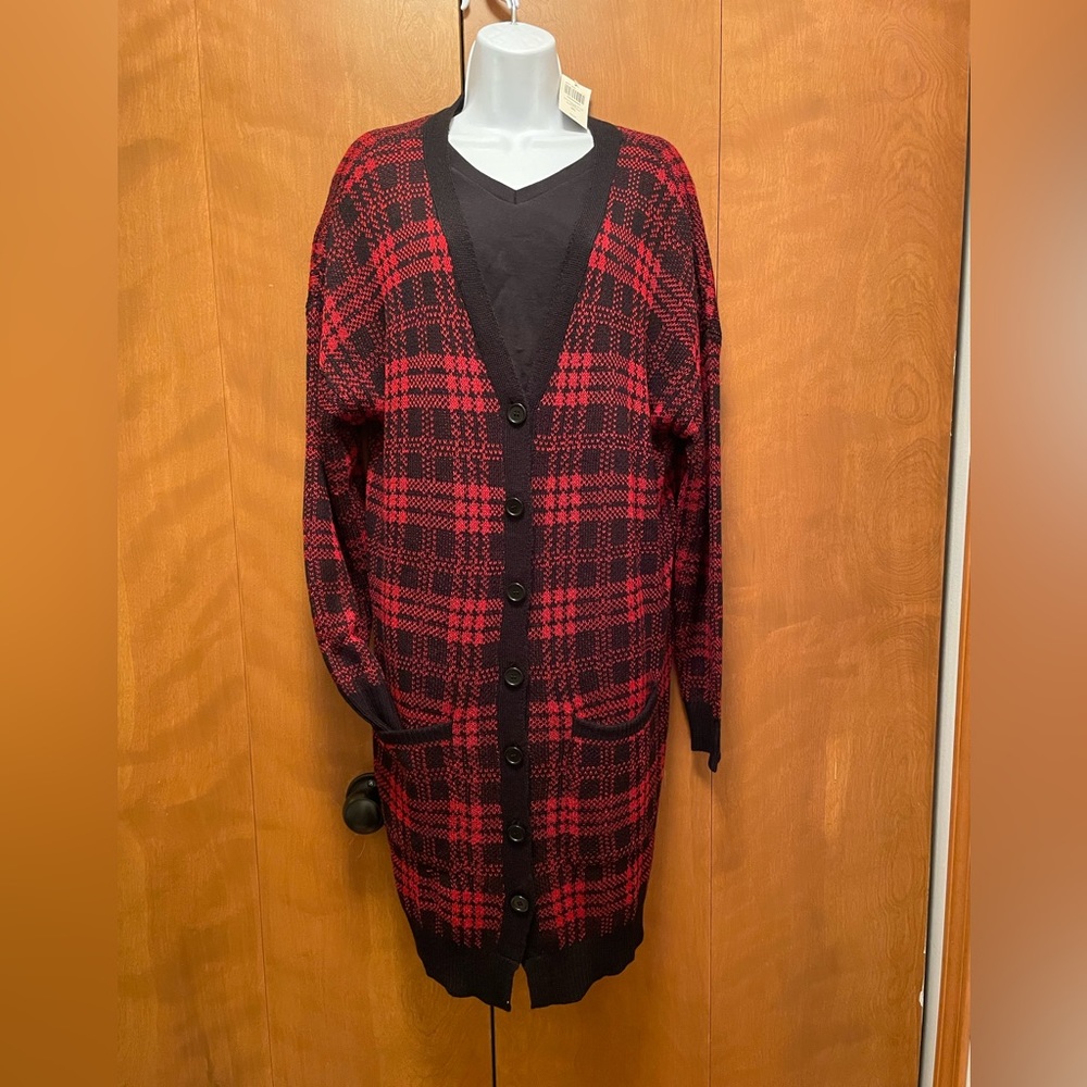 Social Collision Plaid Cardigan